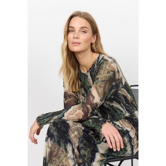 NWT SOYA CONCEPT Alda Forest Green Marble Dress - Picture 2 of 6